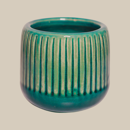 HONHOM Fresh Green Molten Glazed Ceramic Container (With Chosen Fragrance)