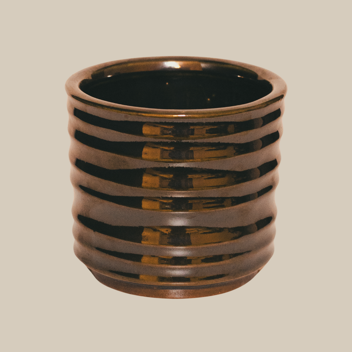 ODO Black Metallic Glazed Ceramic Container (With Chosen Fragrance)